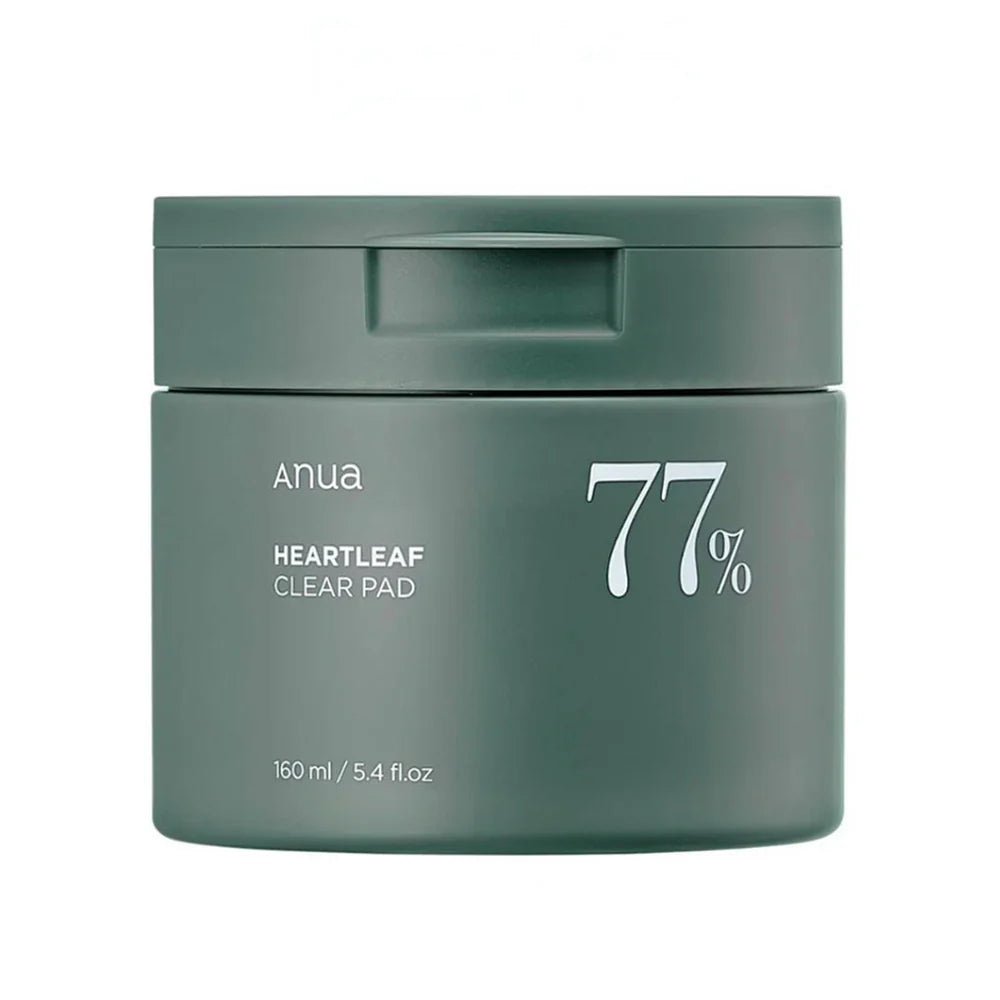 Green jar of anua Heartleaf Clear Pad on a white background - 70 pads