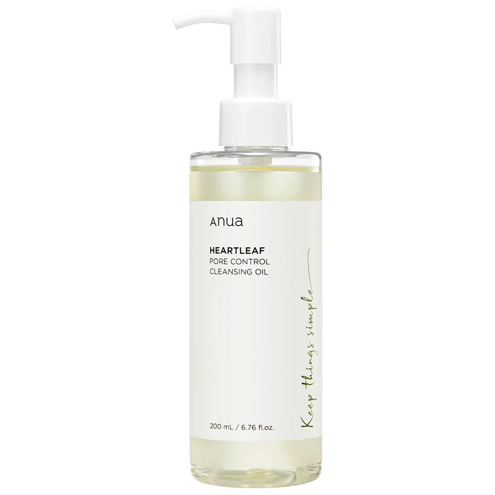 Bottle of Anua Heartleaf Pore Control Cleansing Oil on a white background - 200ml
