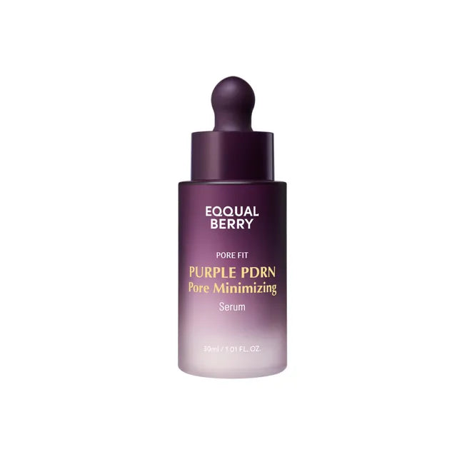 EQQUALBERRY Purple PDRN Pore Minimizing Serum bottle on a white background - 30ml