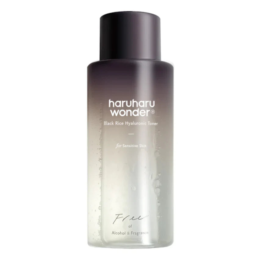 Haruharu Wonder Black Rice Hyaluronic Toner Fragrance Free in a 150ml bottle on a white background