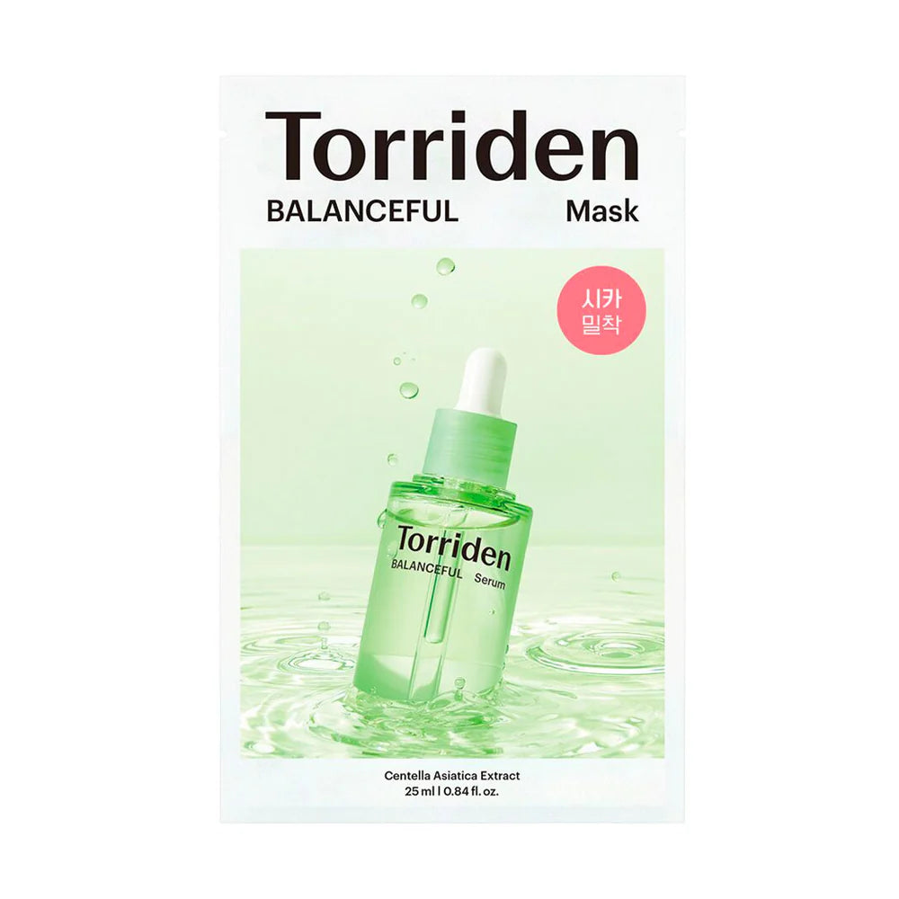 Torriden Balanceful Cica Mask in a white and green package