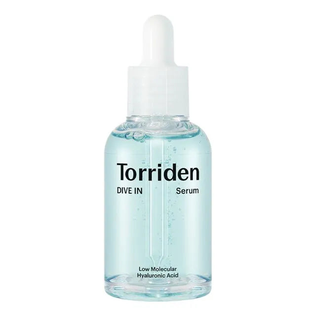 Torriden DIVE-IN Low Molecule Hyaluronic Acid Serum in a 50ml jar with dispenser
