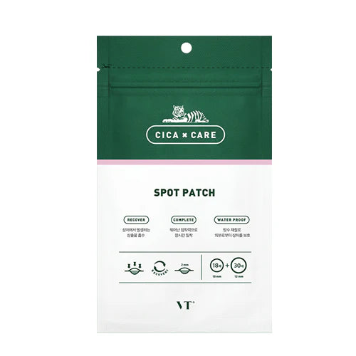 VT Cica Care Spot Patch packaging with green and white design on a white background