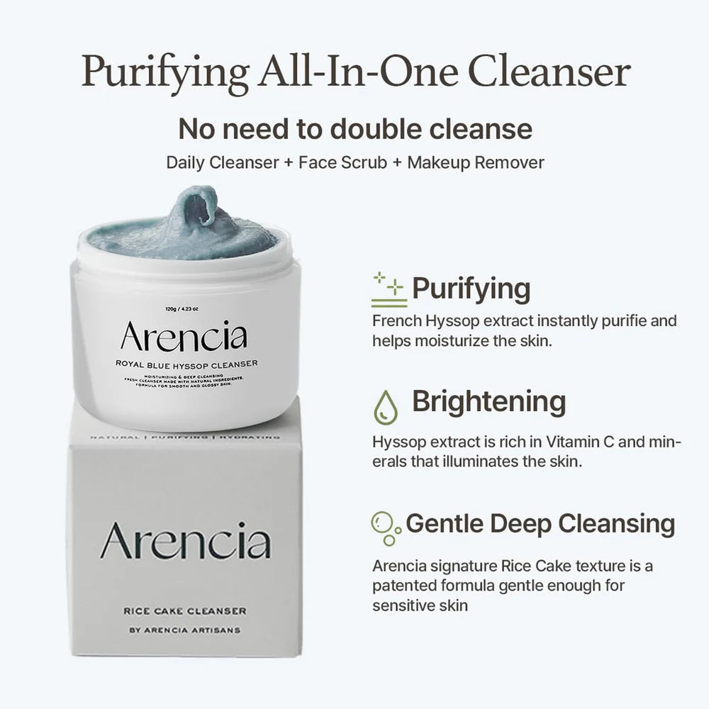 ARENCIA - Fresh Blue Hyssop Rice Mochi Cleanser