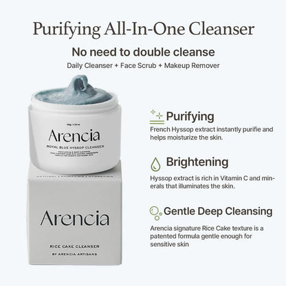 ARENCIA - Fresh Blue Hyssop Rice Mochi Cleanser