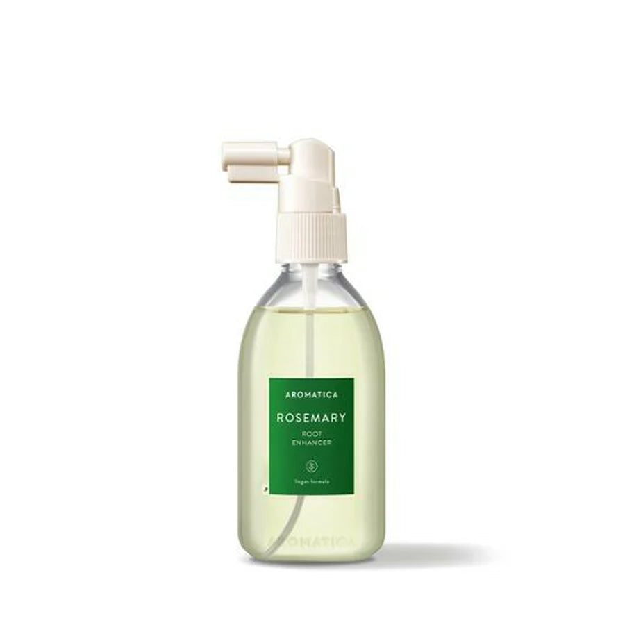 Bottle of Aromatica Rosemary root enhancer 100ml on a white background