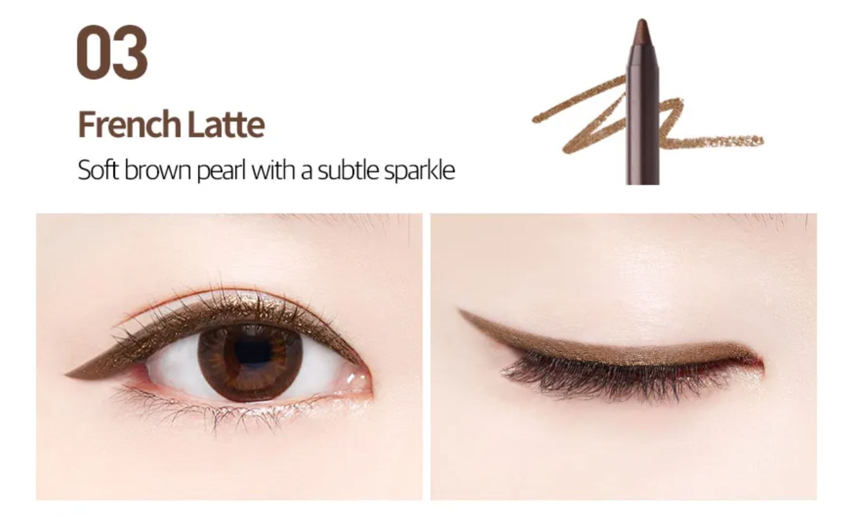 MACQUEEN The Big Waterproof Pencil Gel Liner French Latte - Soft brown with sparkle