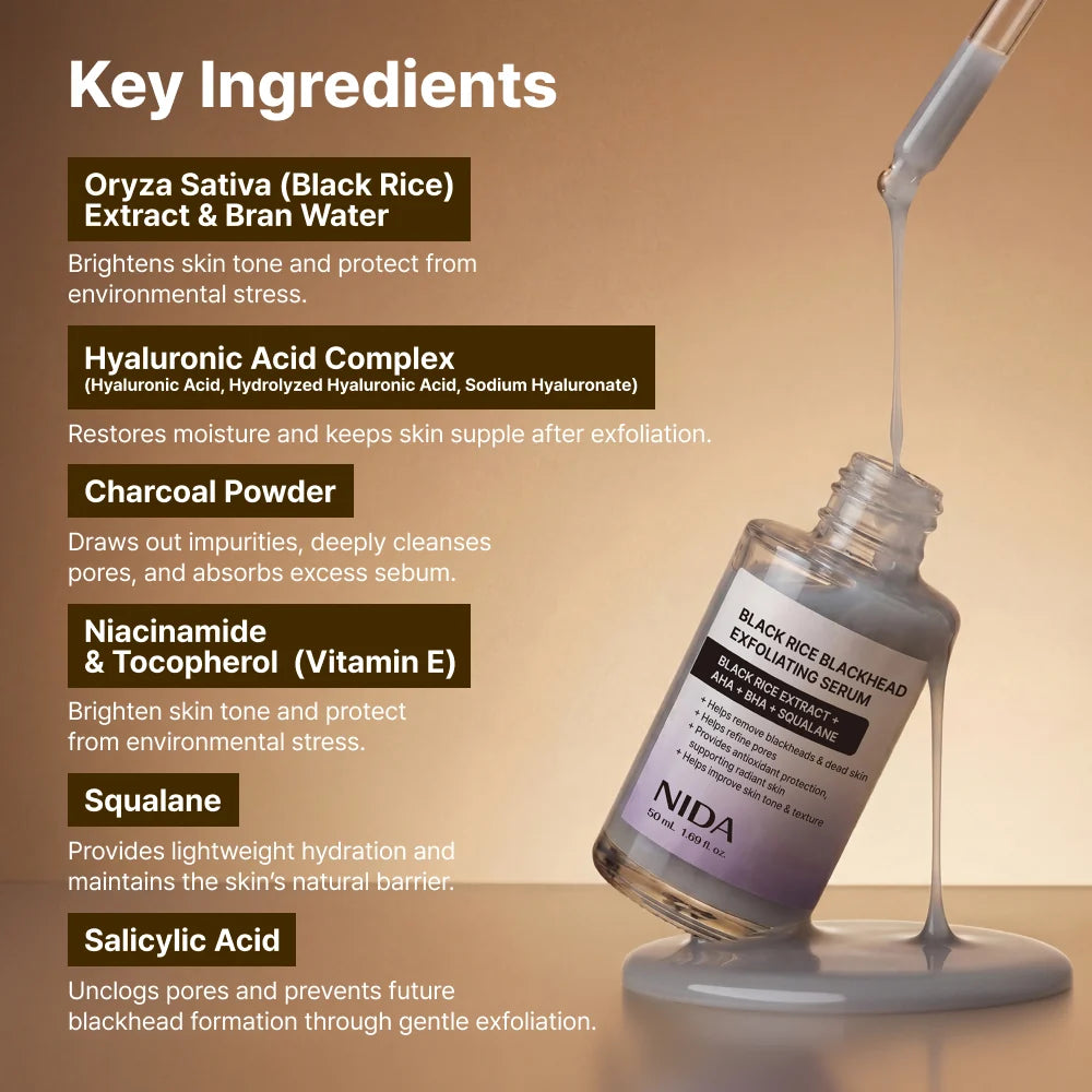 NIDA - Black Rice Blackhead Exfoliating Serum