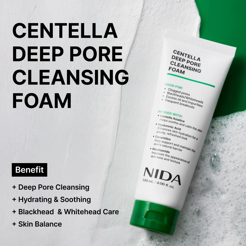NIDA - Centella Deep Pore Cleansing Foam