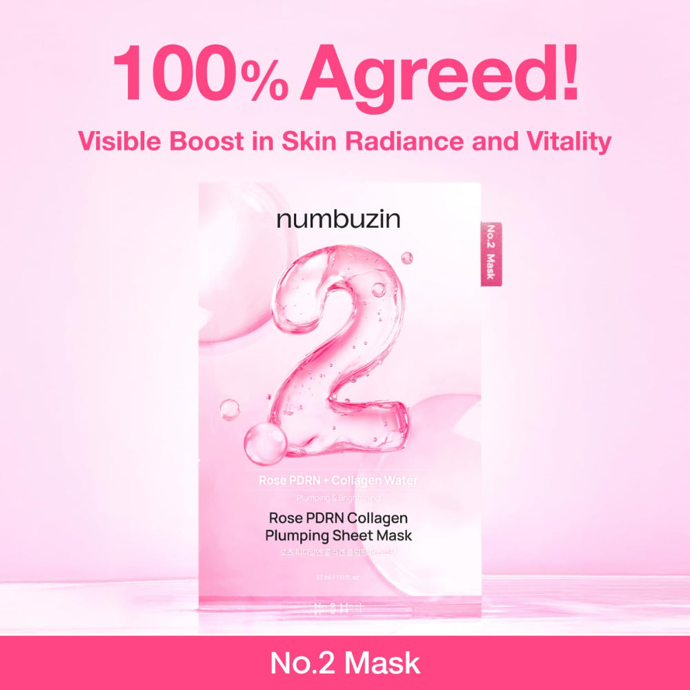 NUMBUZIN - No.2 Rose PDRN Collagen Plumping Sheet Mask (1 Mask)