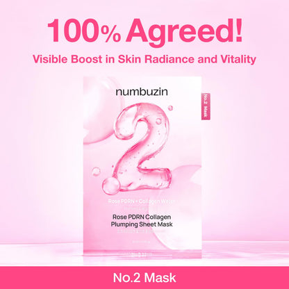 NUMBUZIN - No.2 Rose PDRN Collagen Plumping Sheet Mask (1 Mask)